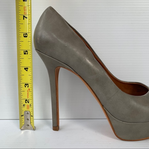 Zara Gray Peeptoe Heels - Picture 4 of 8